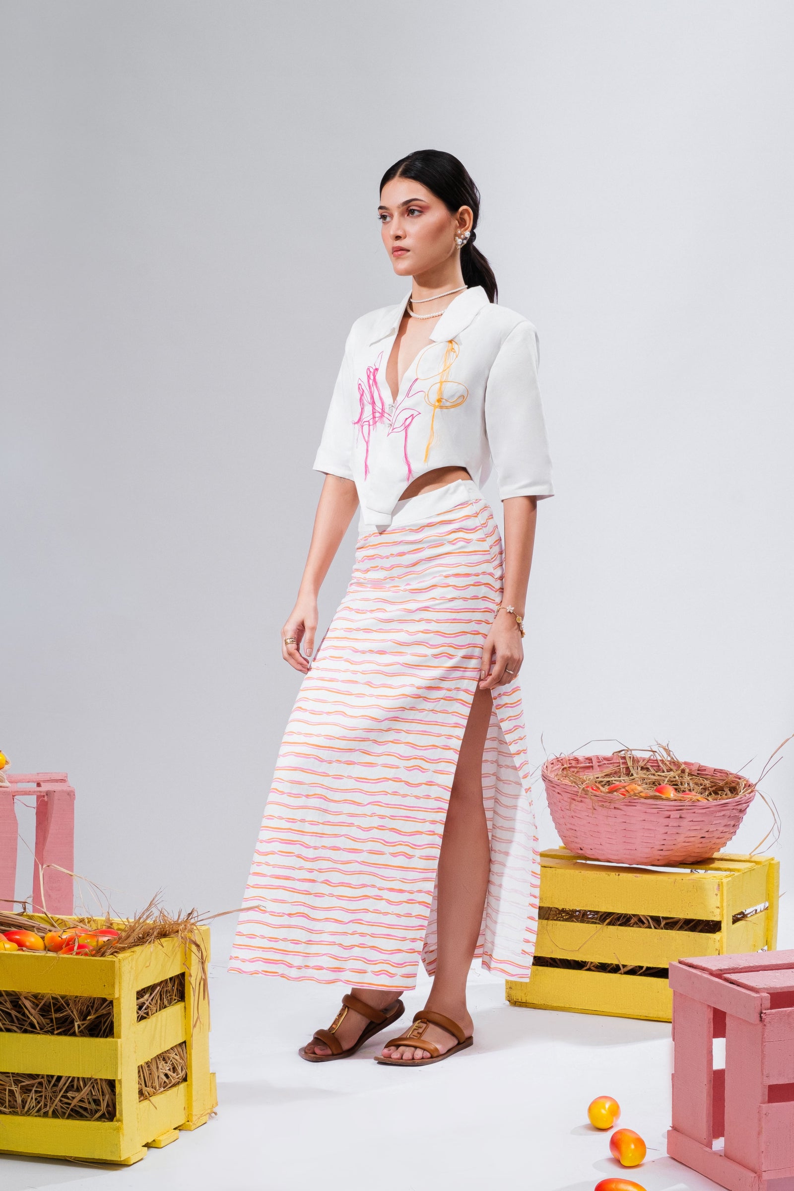 Mango Cream Corset Shirt