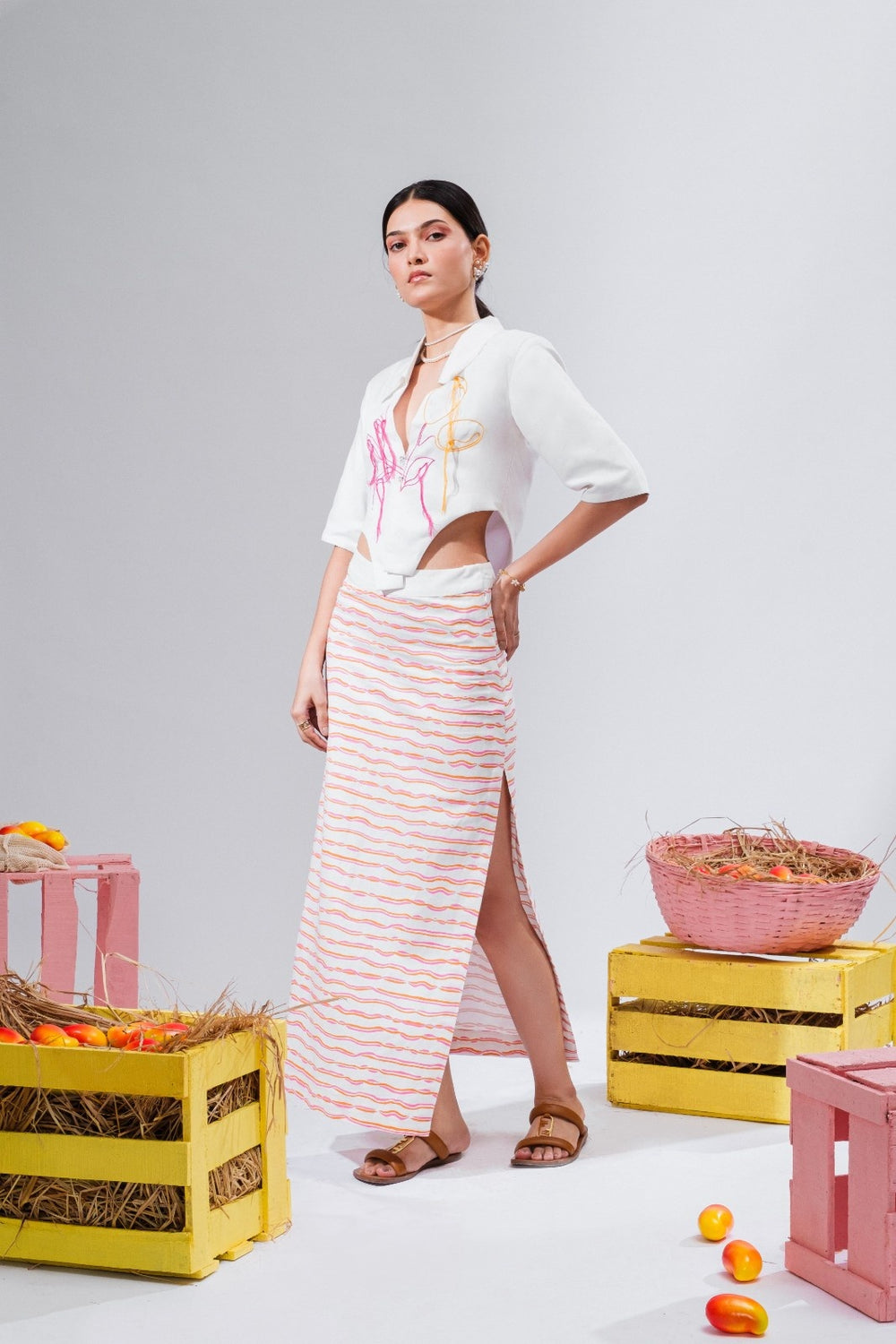 Mango Cream Corset Shirt