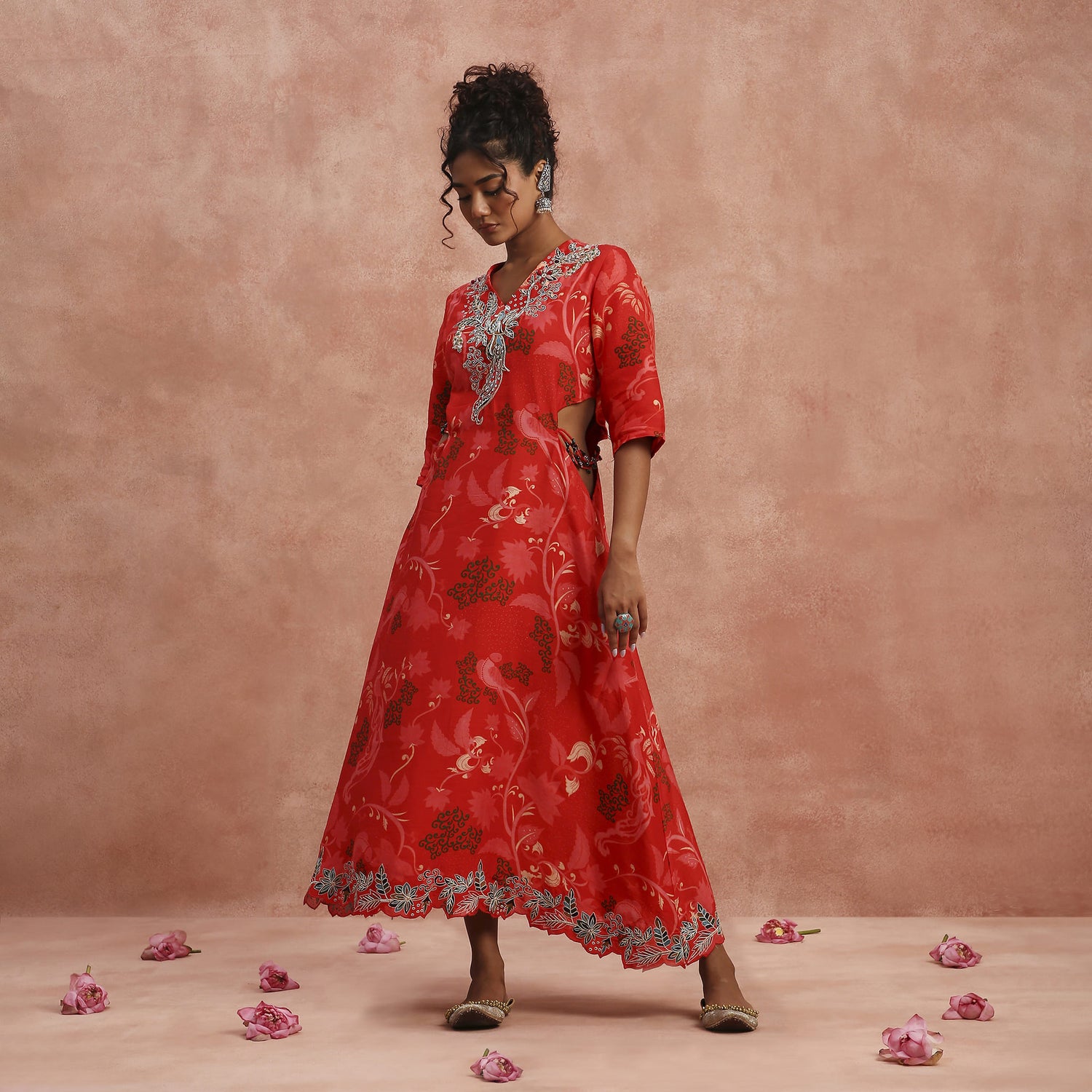 Red Light Cut-Out Kurta set