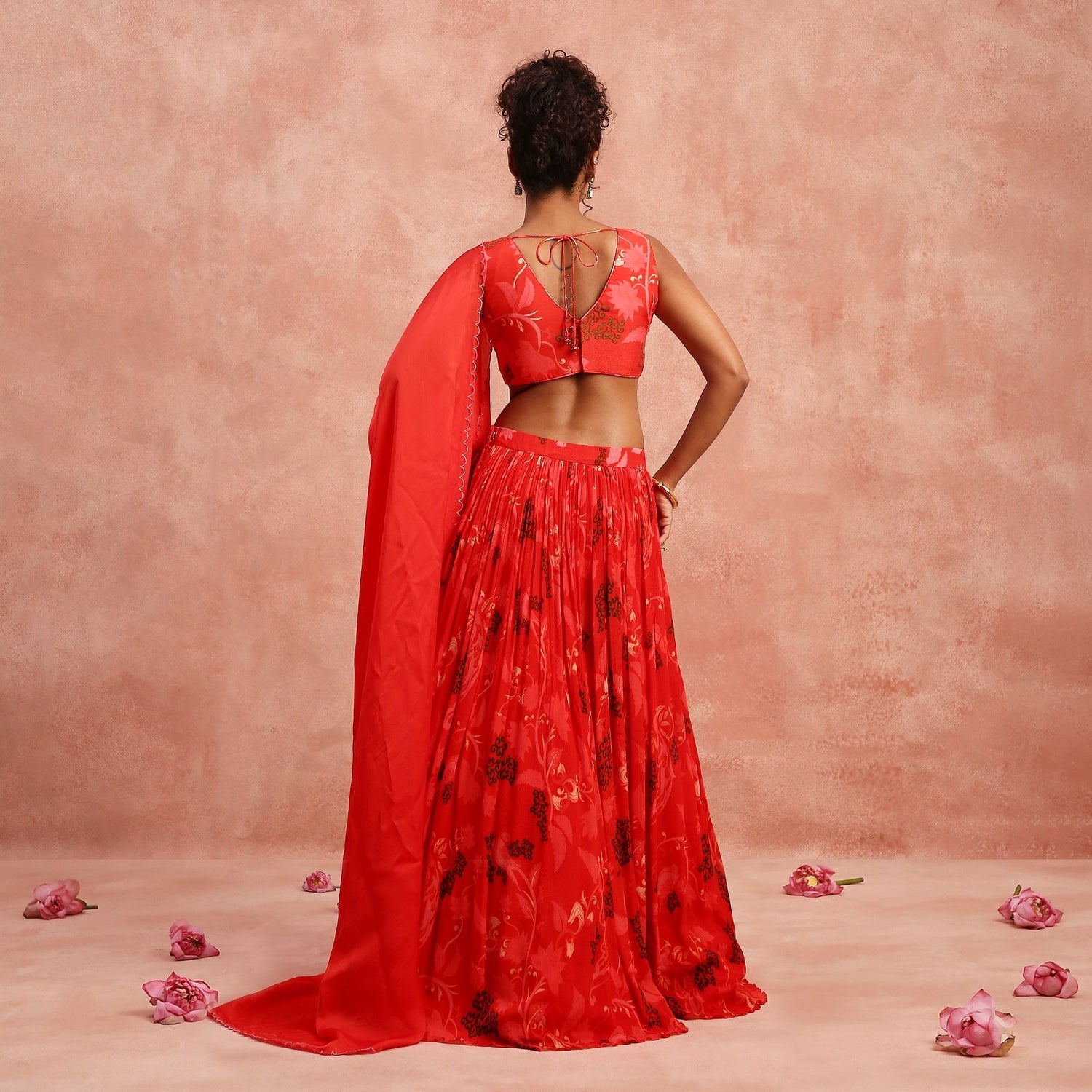 red light with blouse & dupatta