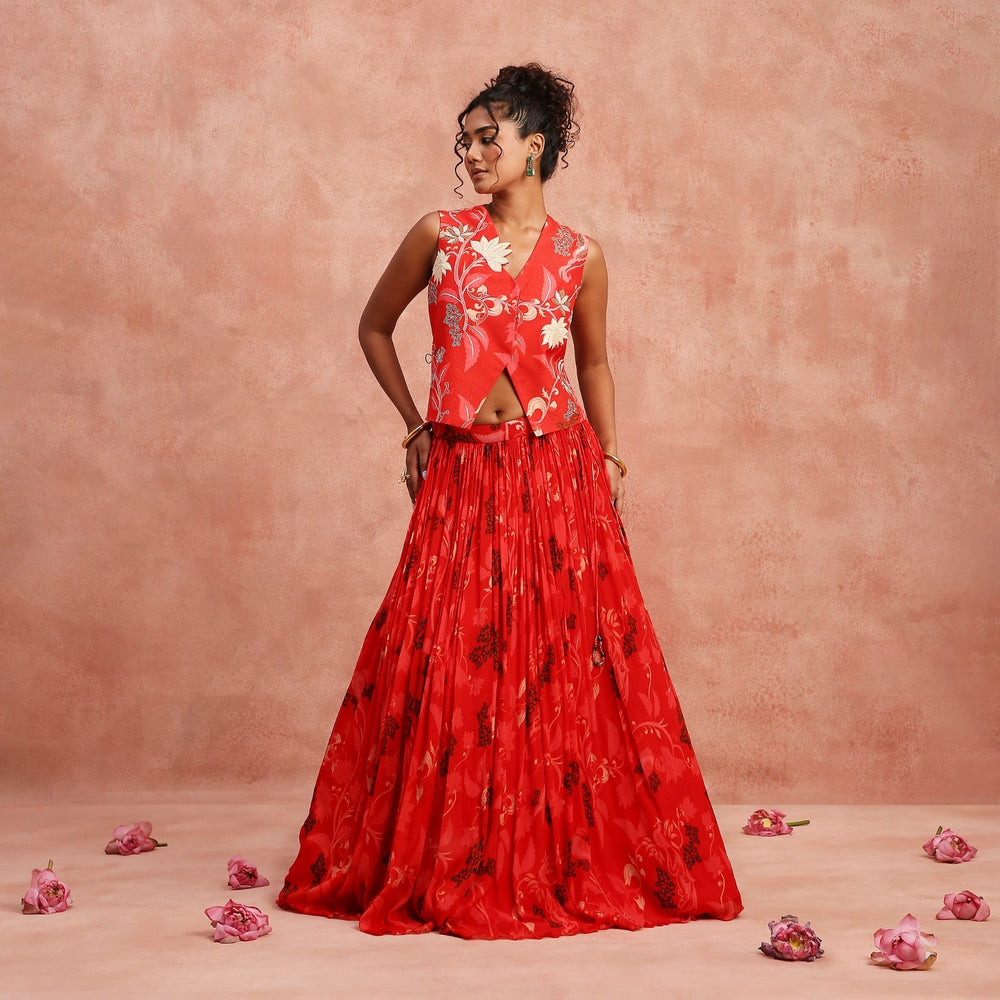 red light with waistcoat