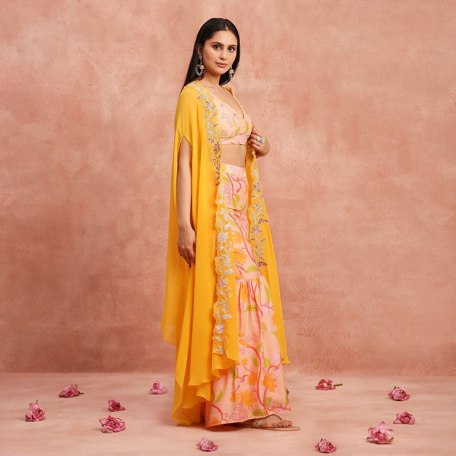Lotus Lane Sharara Set- with Cape