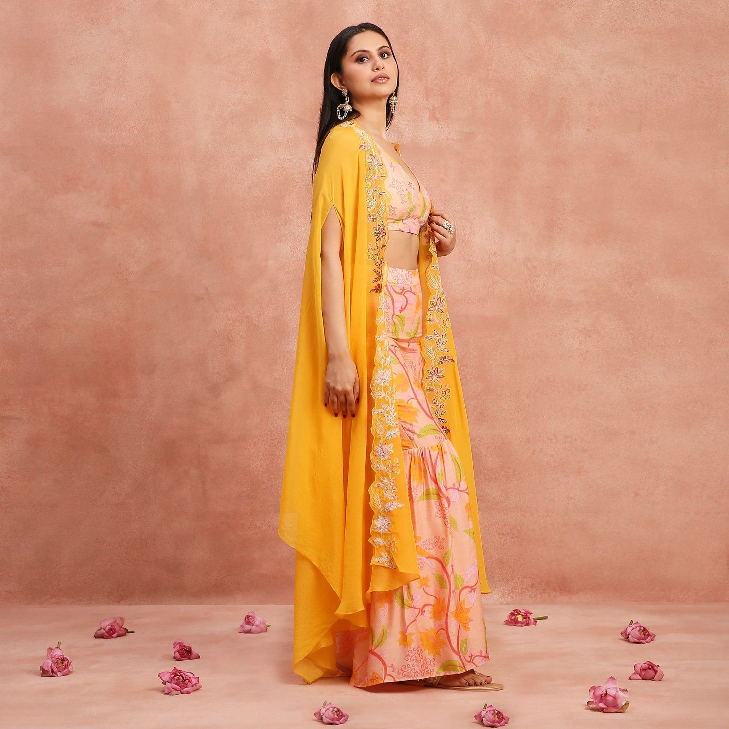 Lotus Lane Sharara Set- with Cape